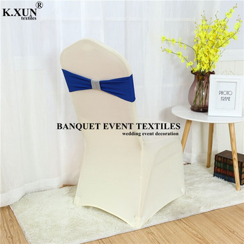 Λευκό Μαύρο 25 τμχ Lycra Ζάντα καρέκλας μονής στρώσης Spandex Chair Sashes with Net πόρπη καλής ποιότητας για Wedding Ev