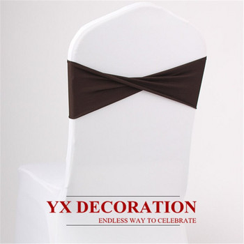 Όμορφη στραμμένη λουρίδα λύκρα καρέκλα Spandex Φιόγκος γραβάτα για δεξίωση γάμου