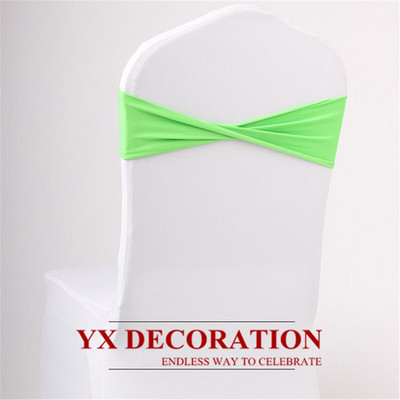 Pekne vyzerajúca zakrivená lycra kapela spandex stolička šerpa kravata mašľa pre banket svadobné dekorácie