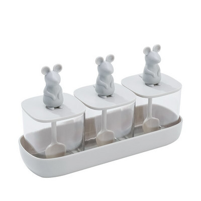 Fűszerüveg szett kanál konyhai rendszerezővel és tároló tartállyal Só Cukor Bors Fűszerező Konyhai Kiegészítők