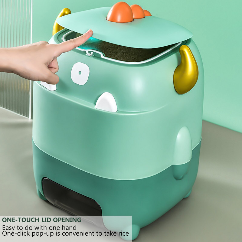 Mieli animaciniai ryžių laikymo indai Maisto laikymo indai su dangteliais sandariai uždaryta miltų grūdų laikymo dėžė su matavimo puodeliu