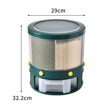 10L въртяща се херметична кутия за съхранение на храна Контейнери Дозатор за храна Голям капацитет Кофа за ориз Зърнени храни Контейнер за съхранение на храна