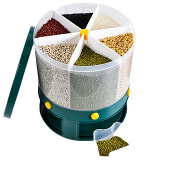 10 LВъртяща се кутия за съхранение, отделена, запечатана зърнена култура, 360-градусов резервоар за ориз, дозатор, контейнер за храна, устойчив на насекоми кухненски органайзер