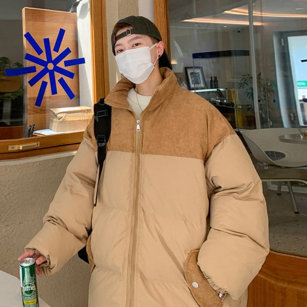 Zimná pánska bunda - s vysokým golierom a zipsom