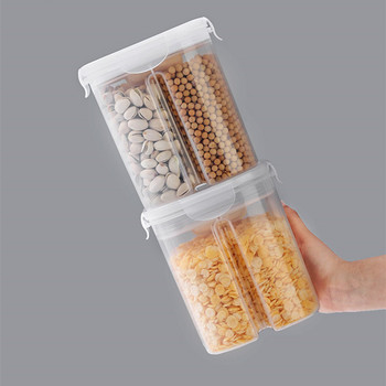 Περιστρεφόμενο κάλυμμα δοχείου αποθήκευσης τροφίμων 1,8/3L Πλαστικά διαφανή σφραγισμένα κουτιά Βάζο Κουζίνα Ψυγείο Κουτί δεξαμενής αποθήκευσης δημητριακών