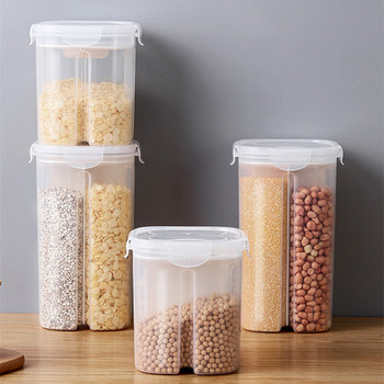 1.8/3L Контейнер за съхранение на храна Въртящ се капак Пластмасови прозрачни запечатани кутии Буркан Кухня Хладилник Кутия за съхранение на зърно