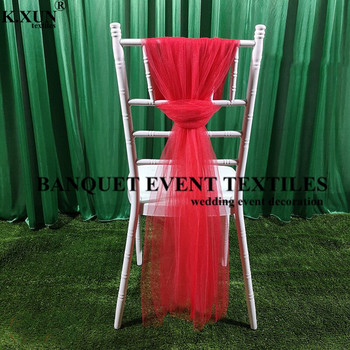 Τιμή χονδρικής 10 τμχ Καρέκλα Tutu Fabric Sash Tie Bow Out Door Chiavari Καρέκλα Γαμήλια εκδήλωση Διακόσμηση δεξιώσεων
