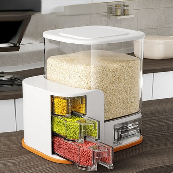 10/20 кг автоматична кухненска кутия за съхранение на ориз, многофункционална кофа за ориз, дивизия, запечатан контейнер за съхранение, устойчив на насекоми и влага