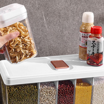 10KG монтиран на стена независим контейнер за варел за оризови зърна, разпределител на суха храна, резервоар за съхранение на зърно, кухненска запечатана кутия за съхранение