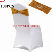 Szép kinézetű kerek csat Lycra Band Spandex székpánt spandex székhuzathoz Esküvői rendezvény dekoráció