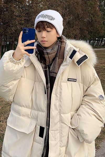 Iarna barbati cu gluga si puf eco - model lat