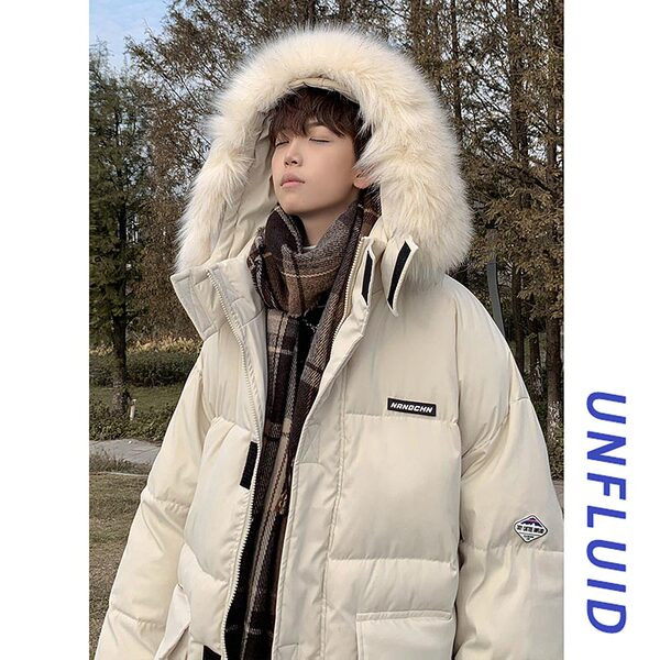 Iarna barbati cu gluga si puf eco - model lat