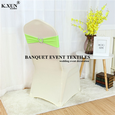 Bijela crna boja spandex traka za stolicu Mašna s kopčom u obliku srca za banket Dekoracija događaja Vjenčanje Elastična likra pojas za stolicu