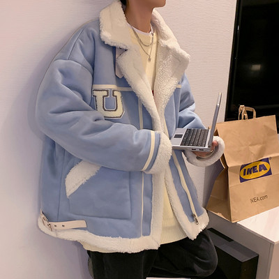 Geaca de iarna pentru barbati cu captuseala groasa si element metalic