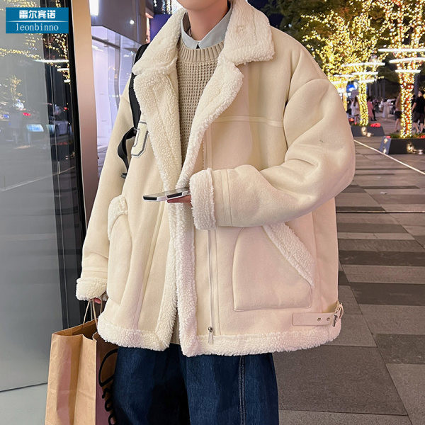 Geaca de iarna pentru barbati cu captuseala groasa si element metalic