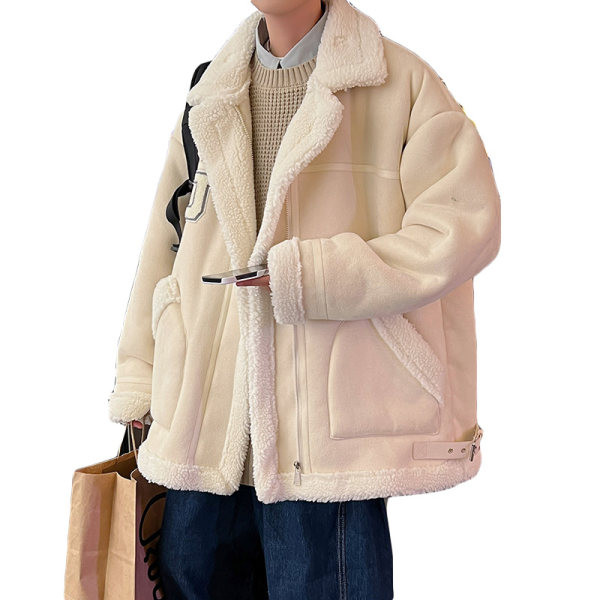 Geaca de iarna pentru barbati cu captuseala groasa si element metalic