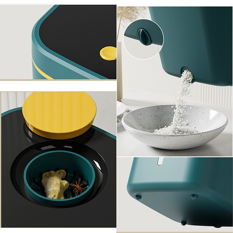 Găleată de orez rezistentă la insecte și la umezeală Făină de cereale Sigiliu pentru hrana pentru animale de companie cu capac Cutie de depozitare din plastic Recipiente de bucătărie de 5 kg și 10 kg