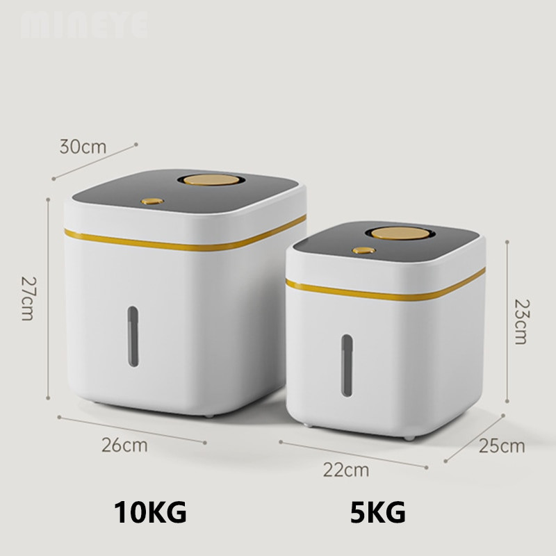 Găleată de orez rezistentă la insecte și la umezeală Făină de cereale Sigiliu pentru hrana pentru animale de companie cu capac Cutie de depozitare din plastic Recipiente de bucătărie de 5 kg și 10 kg