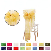 65x275cm Narancssárga Organza csomó Esküvői Szék Dekor Bankett Rendezvény Székdíszek Csokornyakkendők Székszalagok Síkszalagok Kék 25db/tétel