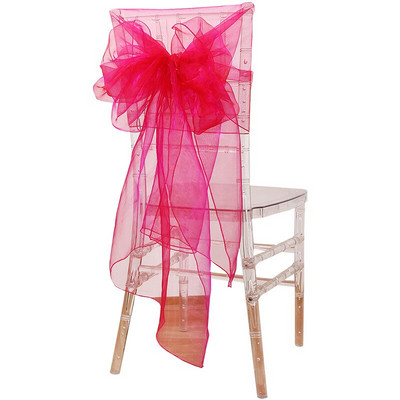 65x275cm Narancssárga Organza csomó Esküvői Szék Dekor Bankett Rendezvény Székdíszek Csokornyakkendők Székszalagok Síkszalagok Kék 25db/tétel