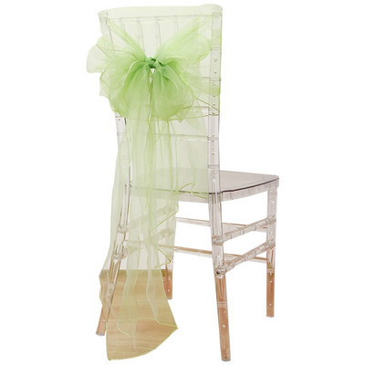 65x275cm Narancssárga Organza csomó Esküvői Szék Dekor Bankett Rendezvény Székdíszek Csokornyakkendők Székszalagok Síkszalagok Kék 25db/tétel
