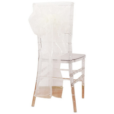 65x275cm Narancssárga Organza csomó Esküvői Szék Dekor Bankett Rendezvény Székdíszek Csokornyakkendők Székszalagok Síkszalagok Kék 25db/tétel