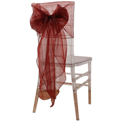 65x275cm Narancssárga Organza csomó Esküvői Szék Dekor Bankett Rendezvény Székdíszek Csokornyakkendők Székszalagok Síkszalagok Kék 25db/tétel