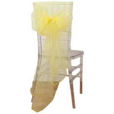 65x275cm Narancssárga Organza csomó Esküvői Szék Dekor Bankett Rendezvény Székdíszek Csokornyakkendők Székszalagok Síkszalagok Kék 25db/tétel