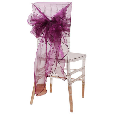 65x275cm Narancssárga Organza csomó Esküvői Szék Dekor Bankett Rendezvény Székdíszek Csokornyakkendők Székszalagok Síkszalagok Kék 25db/tétel