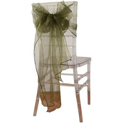 65x275cm Narancssárga Organza csomó Esküvői Szék Dekor Bankett Rendezvény Székdíszek Csokornyakkendők Székszalagok Síkszalagok Kék 25db/tétel