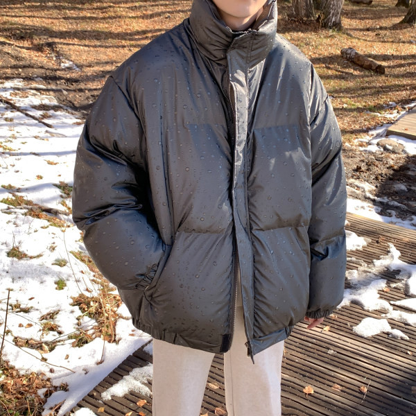 Jachetă pentru bărbați cu model gratuit, cu guler înalt și buzunar