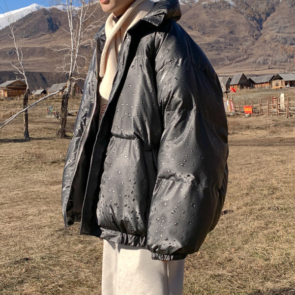 Jachetă pentru bărbați cu model gratuit, cu guler înalt și buzunar