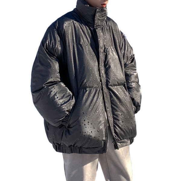 Jachetă pentru bărbați cu model gratuit, cu guler înalt și buzunar