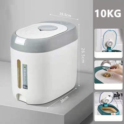Virtuvės konteineris 5 kg 10 kg kibiras Nano, vabzdžiams atspari drėgmei atspari ryžių dėžutė grūdams sandariai uždarytas stiklainis Namų laikymo naminių šunų maisto parduotuvės dėžutė
