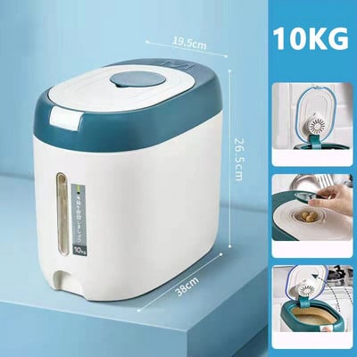 Virtuvės konteineris 5 kg 10 kg kibiras Nano, vabzdžiams atspari drėgmei atspari ryžių dėžutė grūdams sandariai uždarytas stiklainis Namų laikymo naminių šunų maisto parduotuvės dėžutė