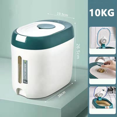 Virtuvės konteineris 5 kg 10 kg kibiras Nano, vabzdžiams atspari drėgmei atspari ryžių dėžutė grūdams sandariai uždarytas stiklainis Namų laikymo naminių šunų maisto parduotuvės dėžutė