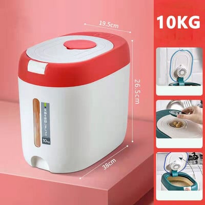 Virtuvės konteineris 5 kg 10 kg kibiras Nano, vabzdžiams atspari drėgmei atspari ryžių dėžutė grūdams sandariai uždarytas stiklainis Namų laikymo naminių šunų maisto parduotuvės dėžutė
