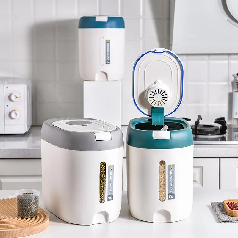 Virtuvės konteineris 5 kg 10 kg kibiras Nano, vabzdžiams atspari drėgmei atspari ryžių dėžutė grūdams sandariai uždarytas stiklainis Namų laikymo naminių šunų maisto parduotuvės dėžutė