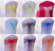 50 kom/set Visokokvalitetni pojasevi za stolice od organze Navlaka za vjenčane stolice Ukrasna navlaka za stolicu Mašna za remenje Vezice za vjenčanja Banket