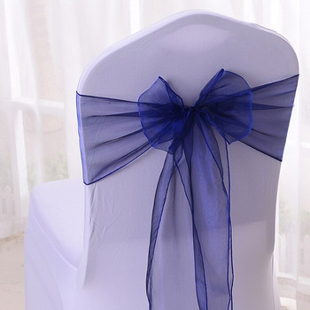 50 τεμ./σετ Κορνίζες καρέκλας Organza υψηλής ποιότητας Κάλυμμα καρέκλας γάμου Κάλυμμα καρέκλας με κόμπο Διακόσμηση καρέκλας φιόγκος δεσμίδες ζώνης για δείπνο γάμου