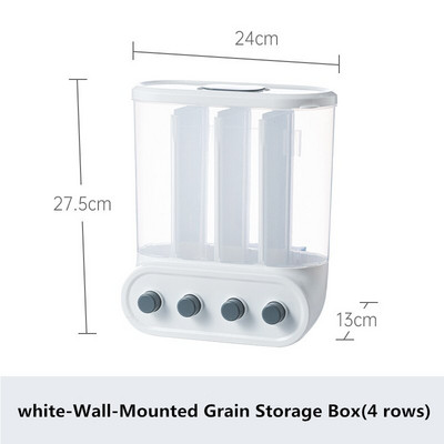 Jednostavna 2/4/6 rešetka Zidna kutija za pohranu žitarica Dozator riže Kuhinjski pribor Organizatori Pohrana Pohrana hrane u kućanstvu