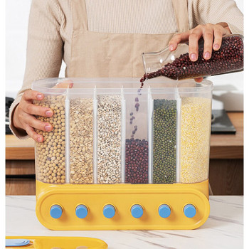 Кухненски контейнери Стенен диспенсер за зърнени храни Запечатан контейнер за храна Резервоар за съхранение Прозрачна преса Кутия за органайзер за зърнени зърна