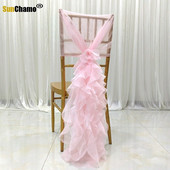 Kiváló minőségű divatos székszárnyak székpántok Göndör sifon fodros szárnyak esküvői bankett dekorációs kellékek