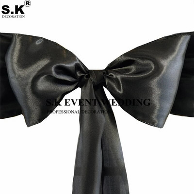 15x275cm Satenska stolica Mašna za presvlake Svadbene stolice čvor Party Banket Događaj Božićni ukrasi Dobava satenske tkanine