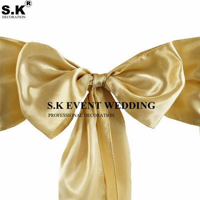 15x275cm Satenska stolica Mašna za presvlake Svadbene stolice čvor Party Banket Događaj Božićni ukrasi Dobava satenske tkanine