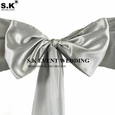 15x275cm Satenska stolica Mašna za presvlake Svadbene stolice čvor Party Banket Događaj Božićni ukrasi Dobava satenske tkanine