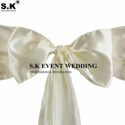 15x275cm Satenska stolica Mašna za presvlake Svadbene stolice čvor Party Banket Događaj Božićni ukrasi Dobava satenske tkanine