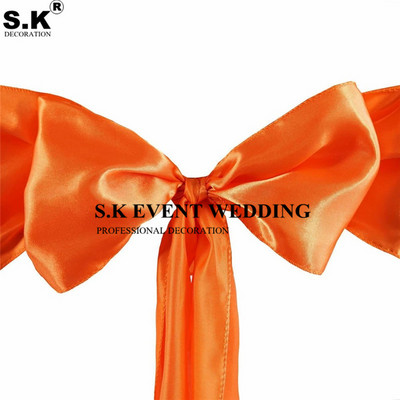 15x275cm Satenska stolica Mašna za presvlake Svadbene stolice čvor Party Banket Događaj Božićni ukrasi Dobava satenske tkanine
