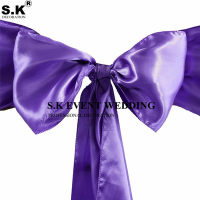 15x275cm Satenska stolica Mašna za presvlake Svadbene stolice čvor Party Banket Događaj Božićni ukrasi Dobava satenske tkanine