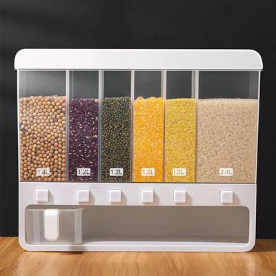 Dozator de orez Cutie de depozitare pentru orez Recipient de orez Borcan de depozitare pentru cereale Dispenser de cereale Găleată de orez Container pentru alimente Organizator de bucătărie